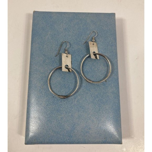 Rain Earrings Silver Dangle Drop Womens 2 Inch Drop Earrings - Picture 1 of 9